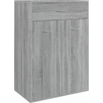 Botník Botník se zásuvkou a 2 dvířky, šedý dub sonoma, 60x35x84 cm