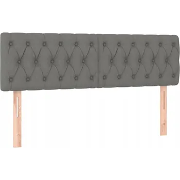 Čelo postele nastavitelné, tmavě šedá látka, 144x7x78/88 cm