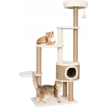 Zábavní centrum pro kočky s mořskou trávou, 60x40x148 cm, béžové