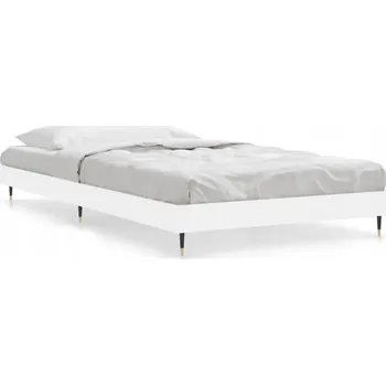 Postel Rám postele bílý 203 x 93 x 20 cm s kovovými nožičkami