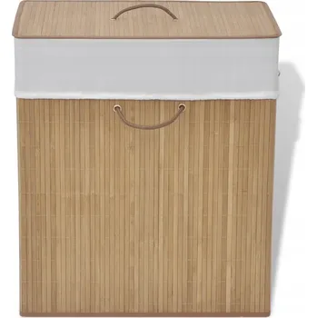 Koš na prádlo Bambusový koš na prádlo, obdélníkový, přírodní, 40x30x60 cm, s vnitřní vložkou