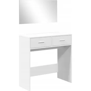 Toaletní stolek Toaletní Stolek se zrcadlem a prostorem pro kosmetiku, bílý, 80 x 39 x 80 cm