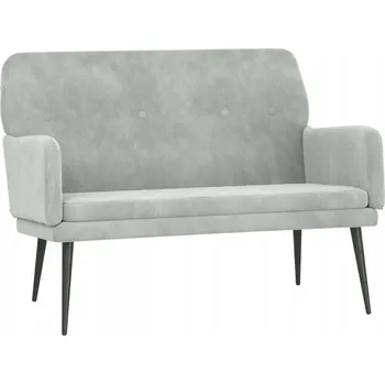 Zahradní lavice Sametová lavice se šikmým opěradlem, světle šedá, 108x79x79 cm