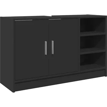 Koupelnový nábytek Skříňka pod umyvadlo z dřevotřísky, černá, 90x29x55 cm