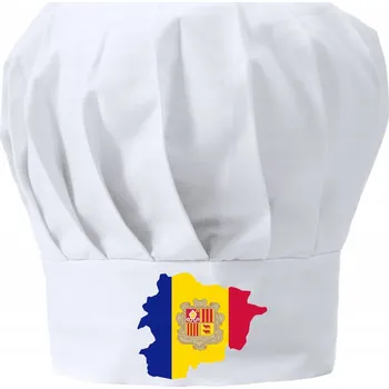 Vlajka Kuchařská čepice Andora Vlajka Šéfkuchaře Módní Dárek Vlajka Andorry