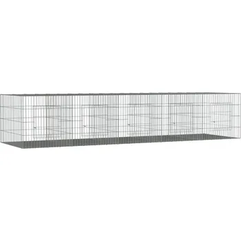 Klec pro králíky z pozinkovaného železa, větraná, stříbrná, 273x