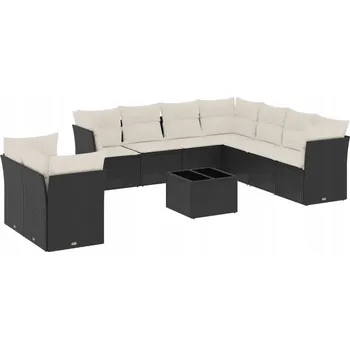 Sedací souprava Zahradní sedací souprava z PE ratanu, černá, 234x234x69 cm