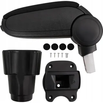 Loketní opěrka Nastavitelná loketní opěrka do auta s úložným prostorem, ABS, černá, 12x33x(34-50) cm