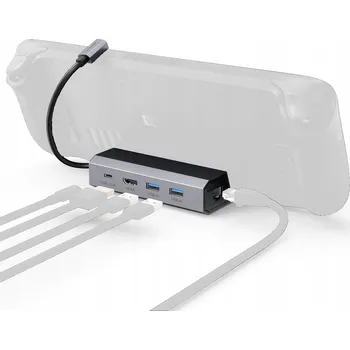Dokovací stanice HUB USB-C 3.1 JSAUX HDMI 4k 100W PD 100Mbps pro Steam Deck