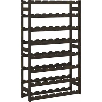 Stojan na víno Stojan na víno z masivního borovicového dřeva, černý, 72 x 25 x 118 cm, na 56 lahví