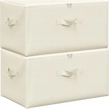 Úložný box Skládací Úložné Boxy 43 x 34 x 23 cm Krémová Barva