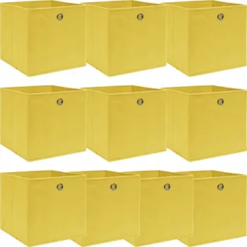 Úložný box Žluté skládací úložné boxy z netkané textilie 32x32x32 cm