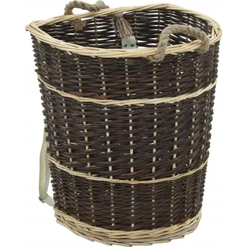 Proutěný Batoh na Dřevo s Popruhy, Hnědý, 44,5x37x50 cm