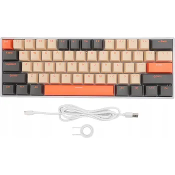 Klávesnice MECHANICKÁ HERNÍ KLÁVESNICE BEZDRÁTOVÁ BLUETOOTH 61 KLÁVES