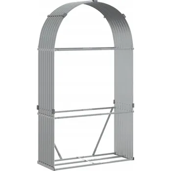 Stojan na palivové dřevo světle šedý 120x45x210 cm