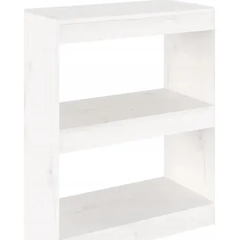regál Regál z masivního borovicového dřeva, 2 police, bílý, 60x30x71,5 cm