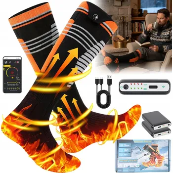 Dámské ponožky VYHŘÍVANÉ ELEKTRICKÉ PONOŽKY TEPLÉ ZIMNÍ SILNÉ SPORTOVNÍ VENKOVNÍ NA LYŽE