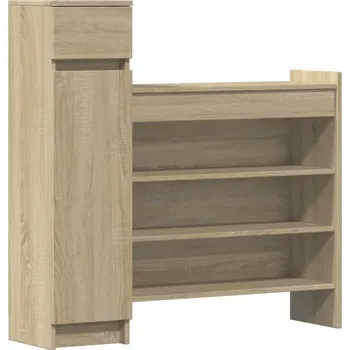 Botník Botník s policemi a zásuvkou, dub sonoma, 100,5x28x100 cm