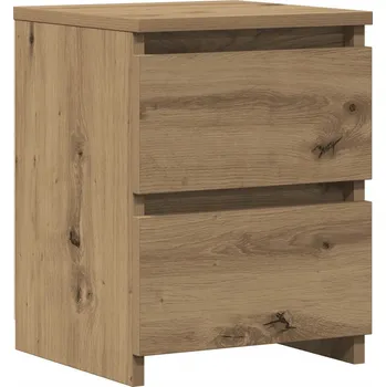Noční stolek Industriální noční stolek dub artisan 30x30x40 cm se 2 zásuvkami