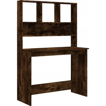 Psací stůl Psací stůl s policemi z dřevotřísky, kouřový dub, 102x45x148 cm