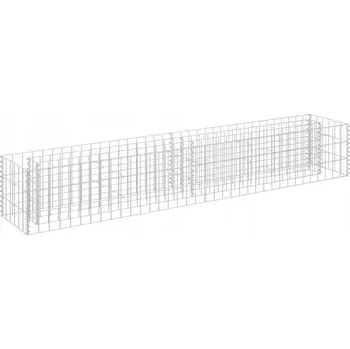 Květináč Gabionový květináč vyvýšený 180x30x30 cm Ocel Pozinkovaná Stříbrná
