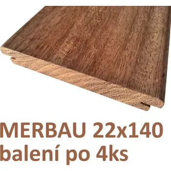 Terasové prkno Prkno MERBAU 22x140, délka 4290mm, CLIP (Tropické dřevo)