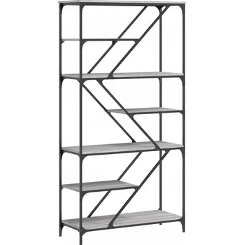 Knihovna Knihovna s Nastavitelnými Nožičkami, Industriální Styl, Šedý Dub Sonoma