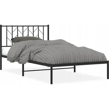 Postel Kovový rám postele černý 207 x 112 x 90 cm s úložným prostorem