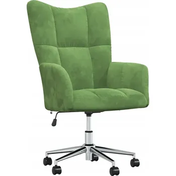 Křeslo Otočné křeslo z aksamitu, nastavitelná výška, světle zelené, 61,5x69x(94,5
