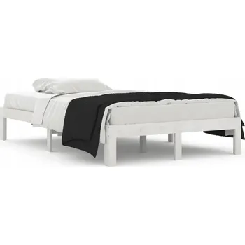 Postel Bílý rámeček postele z masivního borovicového dřeva 120x190 cm