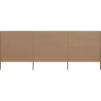 Paraván Paraván proti větru z netkané textilie a dřeva, 400 x 160 cm, taupe