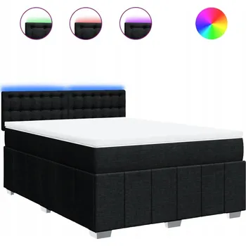 Postel Kontinentální postel s LED, 200 x 160 x 100,5 cm, černá, matrace 160 x 200