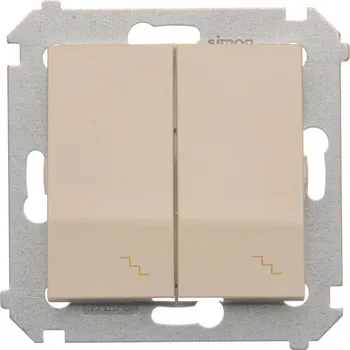 vypínač Vypínač střídavý 2 násobný, s orientačním LED podsvětlením, řazení 6So+6So, 10, Simon 54 DW6/2L.01/41, krémová