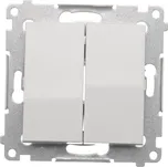Vypínač křížový 2 násobný, bez piktogramu, řazení 7+7, 10 AX / 230 V~, bezšroubové, Simon 54 DW7/2.01/X/11, bílá