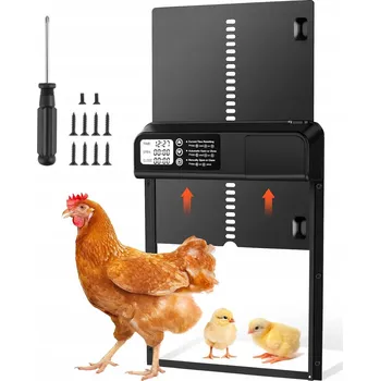 Vrták Automatické hliníkové dveře do kurníku RJT10154 s časovačem, voděodolné