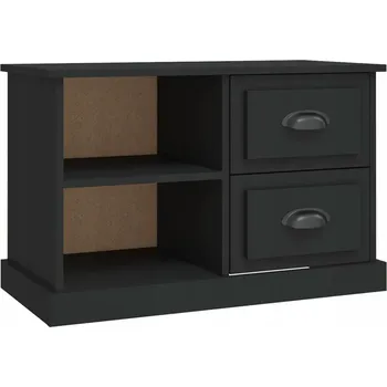 Televizní stolek TV stolek z dřevotřísky, černý, 73x35,5x47,5 cm