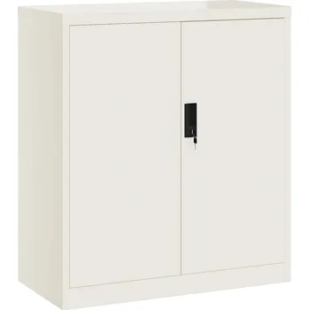 Koupelnový nábytek Skříňka na dokumenty s policí, ocel práškově lakovaná, bílá, 79x40x90 cm