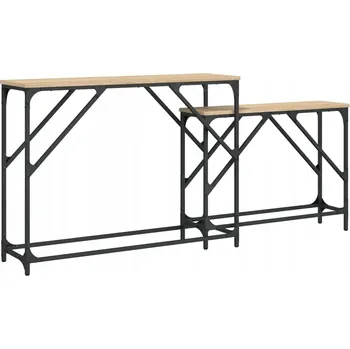 Konferenční stolek Sada 2 Zasouvacích Konzolových Stolků, Dub Sonoma, 100x28x75cm a 80x22x60cm