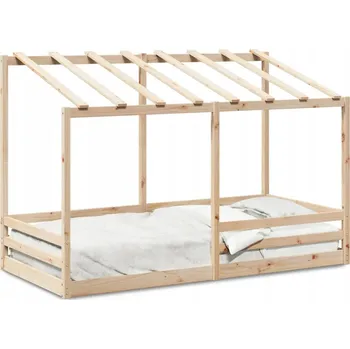 Postel Rám postele z masivního borovicového dřeva 205,5 x 97,5 x 138 cm