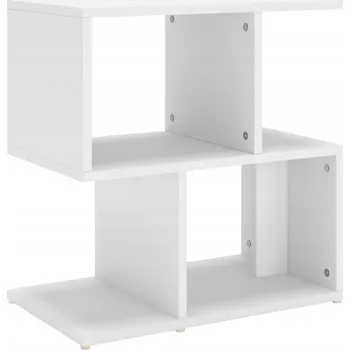 Noční stolek Noční stolek s otevřenými přihrádkami, bílý, 50 x 30 x 51,5 cm