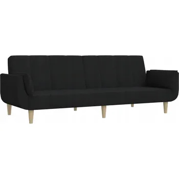 Pohovka Rozkládací pohovka pro 2 osoby, Černá, 220x84,5x69 cm