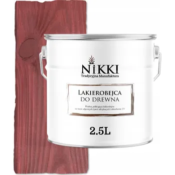 barva a nátěr na dřevo Lazurovací lak NIKKI 2,5 l červený polomat