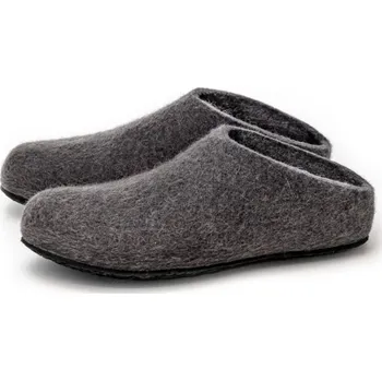 Dámské pantofle Lahtiset Pantofle z ovčí vlny Lahtiset, s podrážkou / ocelově šedé, Velikost 38