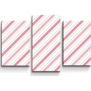Obraz Sablio Obraz - 3-dílný Čtyřbarevné pruhy - 75x50 cm