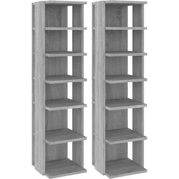 Botník Botník se 6 policemi, šedá dub sonoma, 27,5 x 27 x 102 cm