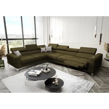 Sedací souprava Nábytek PEGAS s.r.o. Rohová sedací souprava TOSCANIA MAX , relax 320×250 - levá, olivová