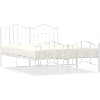 Postel Bílý rám postele z kovu, 196 x 142 x 98 cm, pro matraci 135 x 190 cm