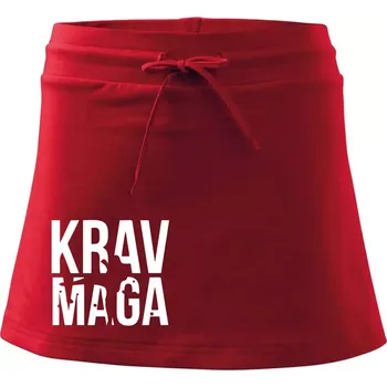 Dámská sukně Nápis Krav Maga - Sportovní sukně - two in one - S ( Červená )