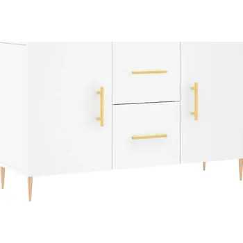 Komoda Skříňka z dřevotřísky a kovovými nožičkami, bílá, 100x36x60 cm