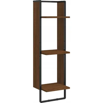 police Závěsná nástěnná police v barvě hnědého dubu, 30x25x100 cm